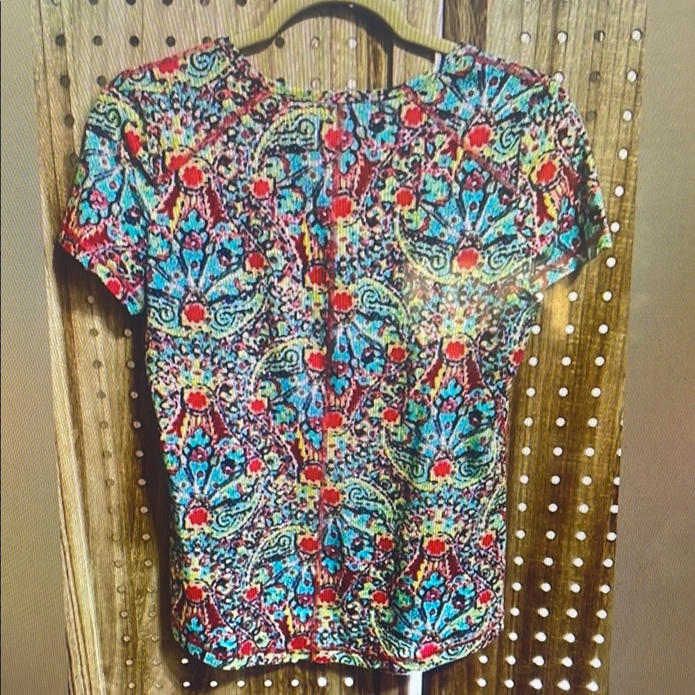 Colorful Floral Short Sleeve Top
